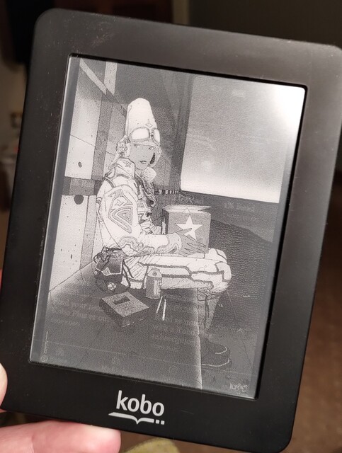 Kobo Mini displaying Moebius's StarWatcher